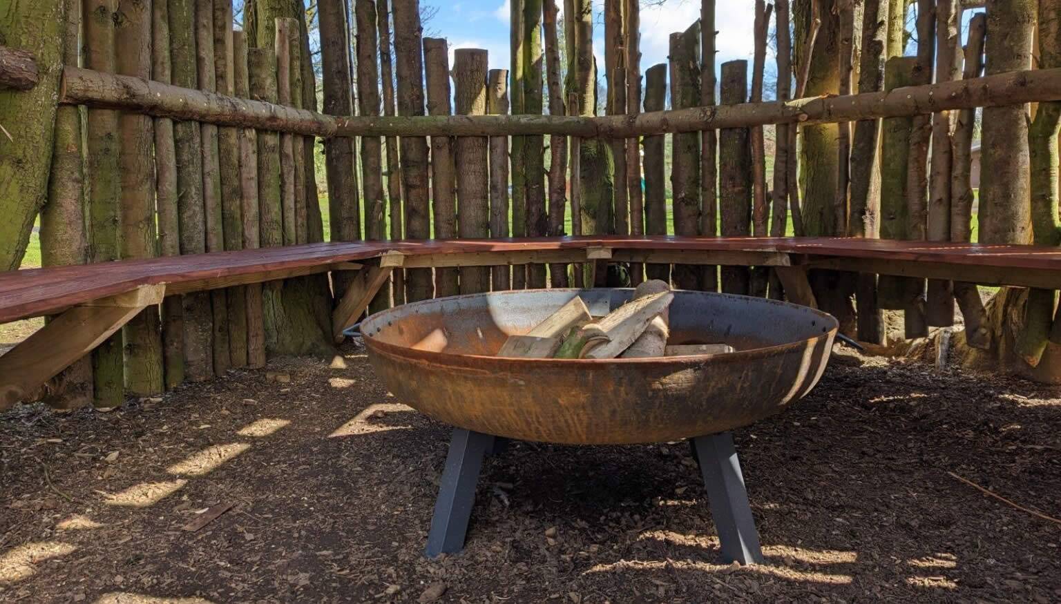 Exclusive-use fire pit hire available at Pinecroft Lodges in the Yorkshire Dales